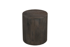 HomeRoots 18" Handcrafted Solid Wood Round End Table with Vintage Distressed Finish for Cozy Living Spaces 521943