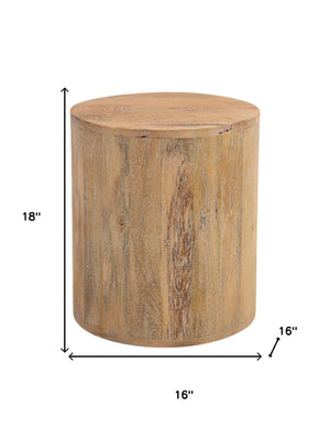 HomeRoots 18" Handcrafted Solid Wood Round End Table - Rustic Two-Tone Finish, Versatile Accent for Any Space 521944