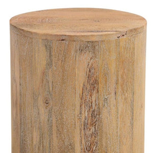 HomeRoots 18" Handcrafted Solid Wood Round End Table - Rustic Two-Tone Finish, Versatile Accent for Any Space 521944