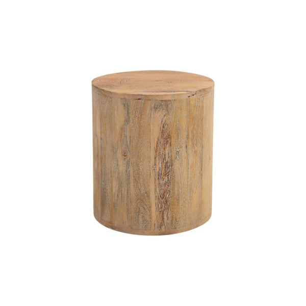 HomeRoots 18" Handcrafted Solid Wood Round End Table - Rustic Two-Tone Finish, Versatile Accent for Any Space 521944