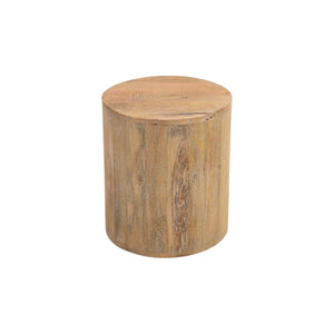HomeRoots 18" Handcrafted Solid Wood Round End Table - Rustic Two-Tone Finish, Versatile Accent for Any Space 521944