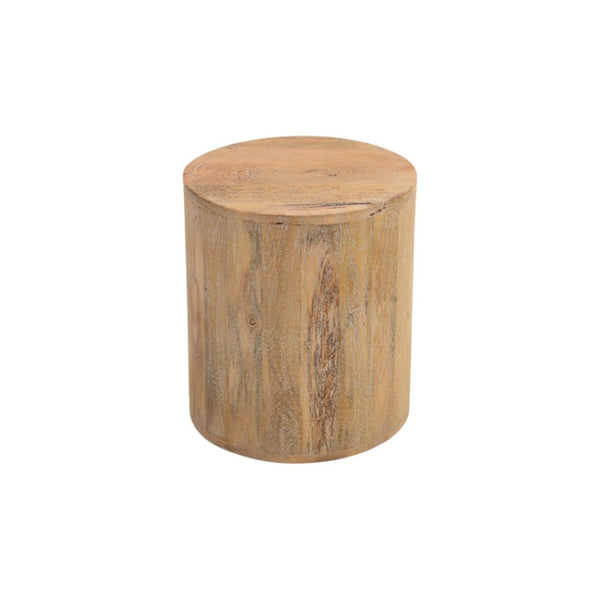 HomeRoots 18" Handcrafted Solid Wood Round End Table - Rustic Two-Tone Finish, Versatile Accent for Any Space 521944