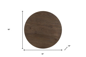 HomeRoots 18" Solid Wood Round End Table - Stylish Dark Brown Accent for Living Rooms & Bedrooms, Versatile Use 521945