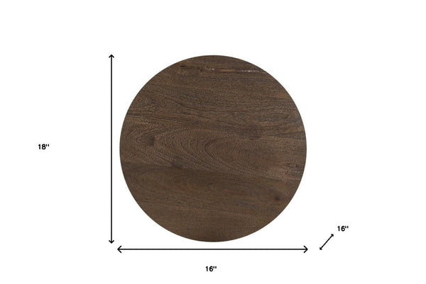 HomeRoots 18" Solid Wood Round End Table - Stylish Dark Brown Accent for Living Rooms & Bedrooms, Versatile Use 521945