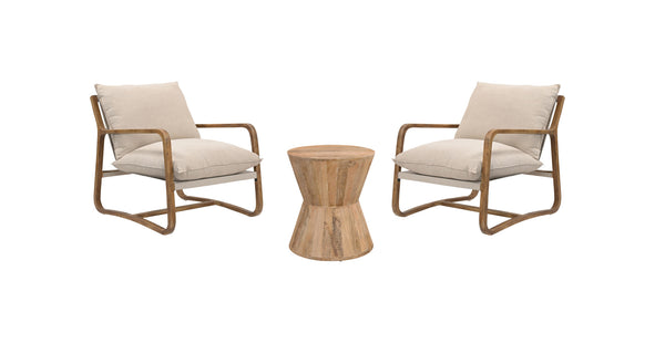 Homeroots 18" Wood Brown And Brown Wood Solid Wood Round End Table   521946