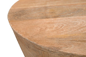 Homeroots 18" Wood Brown And Brown Wood Solid Wood Round End Table   521946