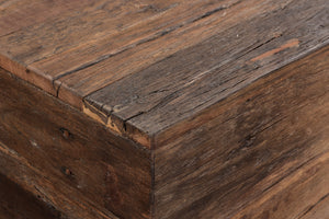 Homeroots 52" Dark Brown And Black Solid Wood And Metal Distressed Coffee Table   521947