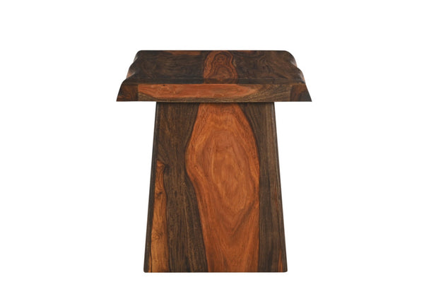 HomeRoots 23" Solid Wood Square End Table - Handcrafted Two-Tone Design with Live-Edge for Modern Interiors 521948