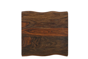 HomeRoots 23" Solid Wood Square End Table - Handcrafted Two-Tone Design with Live-Edge for Modern Interiors 521948