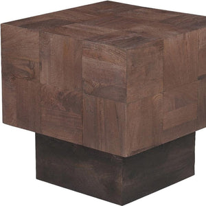 HomeRoots 22" Solid Wood Square End Table - Modern Minimalist Design with Rustic Charm for Any Room 521952