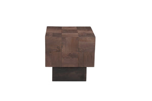 HomeRoots 22" Solid Wood Square End Table - Modern Minimalist Design with Rustic Charm for Any Room 521952