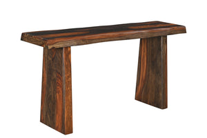 Homeroots 60" Dark Brown Solid Wood Frame Console Table   521956