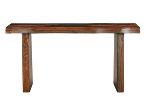 Homeroots 60" Dark Brown Solid Wood Frame Console Table   521956