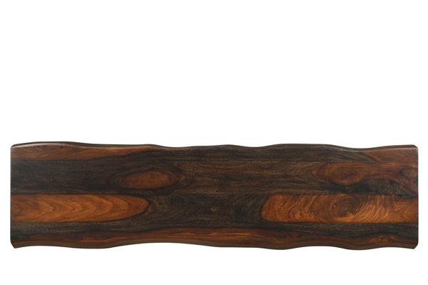 Homeroots 60" Dark Brown Solid Wood Frame Console Table   521956