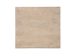 HomeRoots 24" Rustic Solid Wood Square End Table - Distressed Mango Wood for Farmhouse or Modern Décor 521958