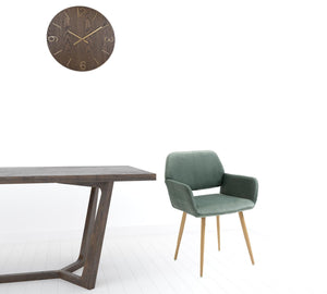 Homeroots Green Upholstered Velvet Open Back Dining Chair  Metal And Wood 521960