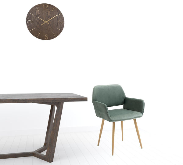 Homeroots Green Upholstered Velvet Open Back Dining Chair  Metal And Wood 521960