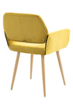 Homeroots Yellow Upholstered Velvet Open Back Dining Chair  Metal And Wood 521961