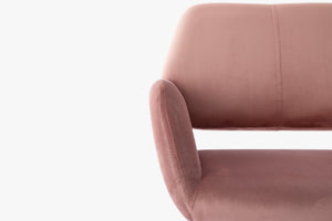 Homeroots Pink Upholstered Velvet Open Back Dining Chair  Metal And Wood 521962