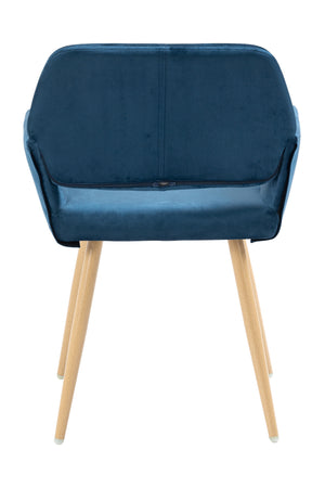 Homeroots Blue Upholstered Velvet Open Back Dining Chair  Metal And Wood 521963