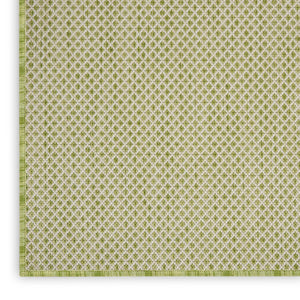 HomeRoots 9' X 12' Stylish Green and Ivory Geometric Area Rug - Indoor/Outdoor, Durable, Kid & Pet Friendly! 521964