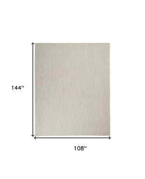 HomeRoots 9' X 12' Ivory and Silver Area Rug - Durable, Elegant Indoor/Outdoor Design, Pet-Friendly & Easy Care 521967