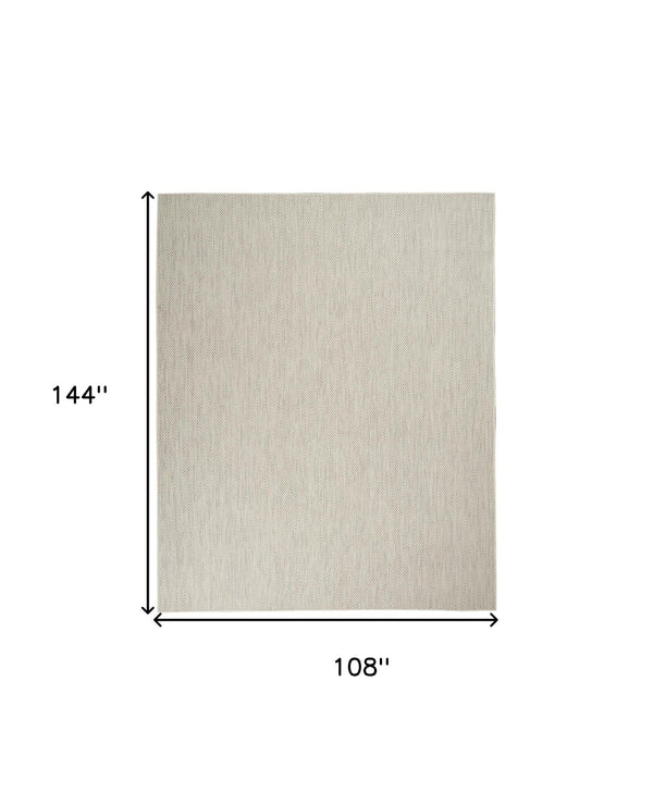 HomeRoots 9' X 12' Ivory and Silver Area Rug - Durable, Elegant Indoor/Outdoor Design, Pet-Friendly & Easy Care 521967