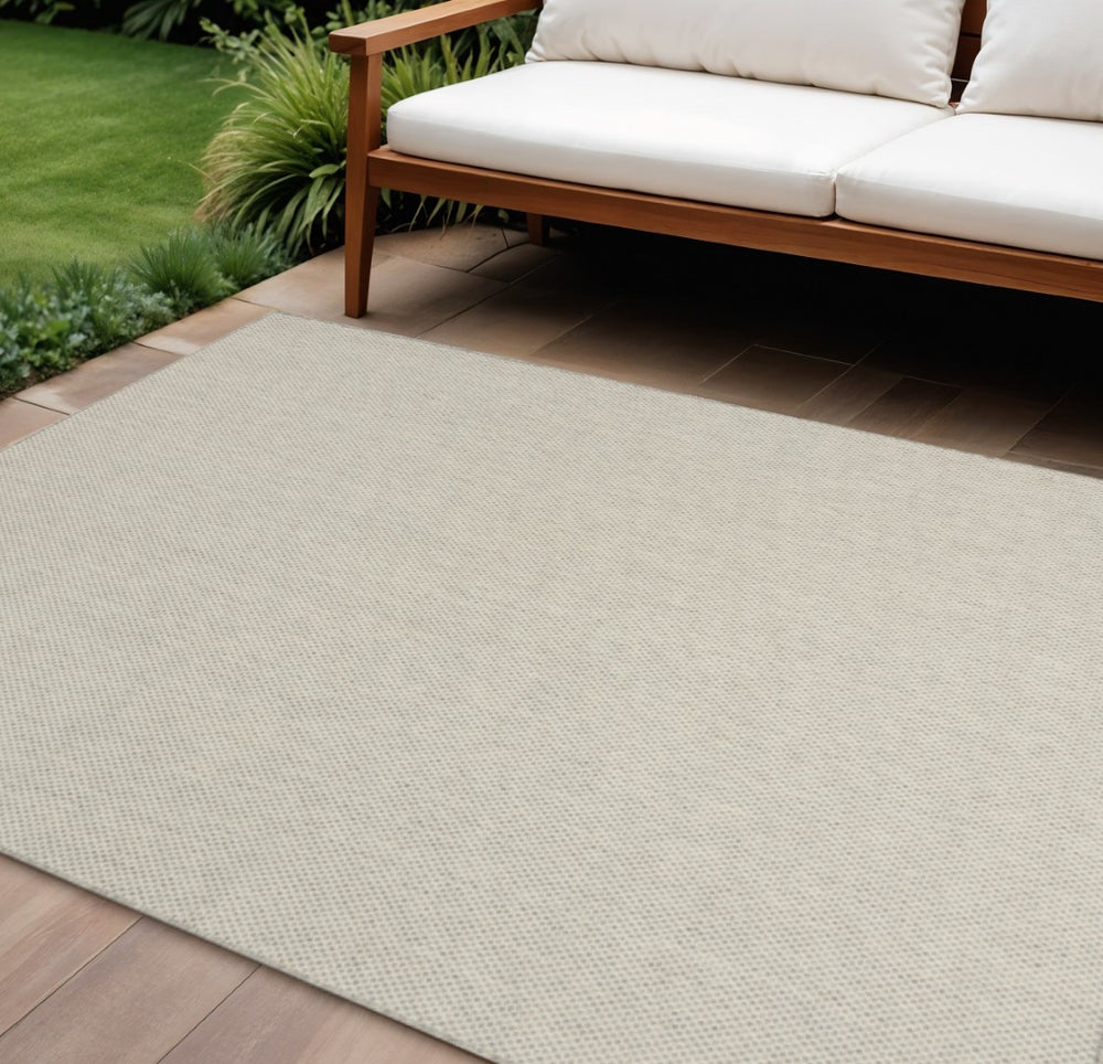 HomeRoots 9' X 12' Ivory and Silver Area Rug - Durable, Elegant Indoor/Outdoor Design, Pet-Friendly & Easy Care 521967