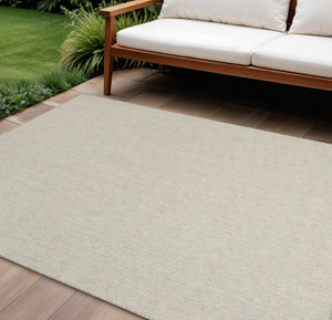 HomeRoots 10' Modern Ivory and Silver Geometric Area Rug - Stylish Indoor/Outdoor Durable Design, Easy Care 521968