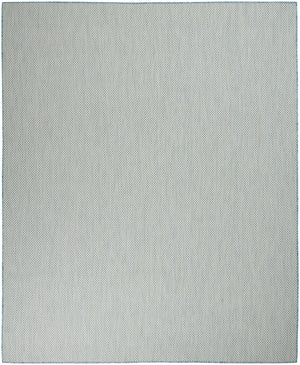 Homeroots 9' X 12' Aqua And Ivory Indoor Outdoor Area Rug  Polypropylene 521969
