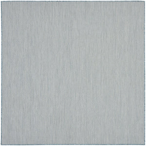 HomeRoots 8' Aqua and Ivory Square Area Rug - Durable, Stylish, Easy-Care Floor Covering for Indoor & Outdoor Use 521971