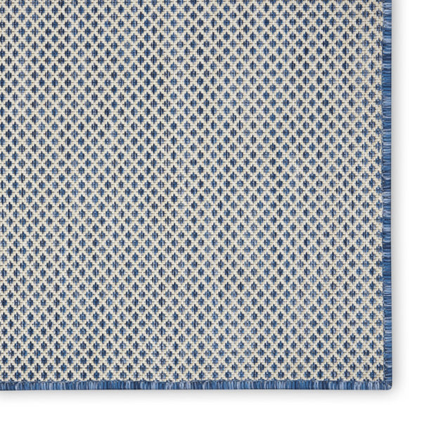 HomeRoots 9' Indoor Outdoor Area Rug in Elegant Blue and Ivory – Durable, Stylish, and Easy to Clean! 521973