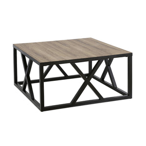 Homeroots 35" Black Steel Square Coffee Table   521995