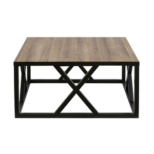 Homeroots 35" Black Steel Square Coffee Table   521995