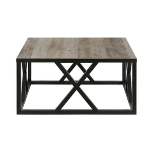 Homeroots 35" Black Steel Square Coffee Table   521996