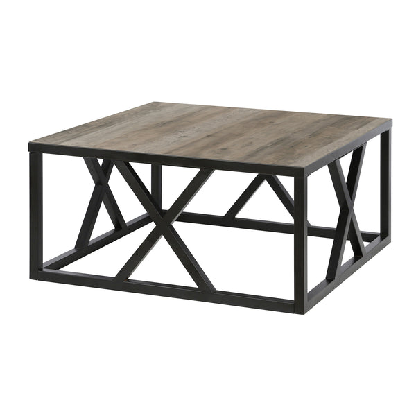 Homeroots 35" Black Steel Square Coffee Table   521996