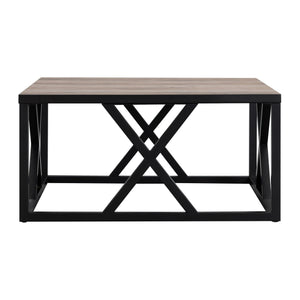 Homeroots 35" Black Steel Square Coffee Table   521996