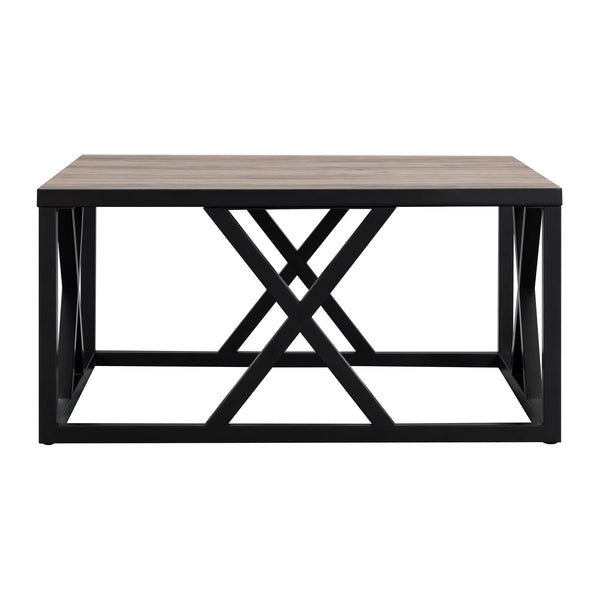 Homeroots 35" Black Steel Square Coffee Table   521996