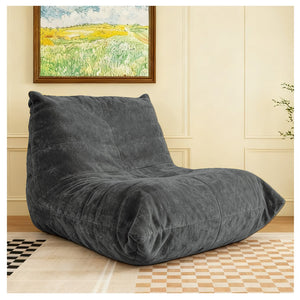 English Elm Ftmmc-huangse Chenille Bean Bag Chair Ergonomic Full Body Support Lounge Seat Warm Grey W3737P423389