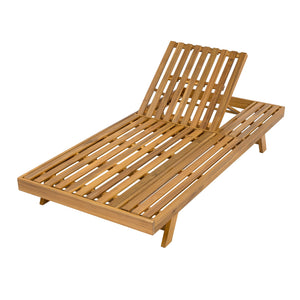 English Elm Christopher Knight Home® - Lounge Chaise Set - Stylish Acacia Wood, Water-Resistant Cushions, Adjustable Comfort For Outdoors! N770P253442T_N770P253018C