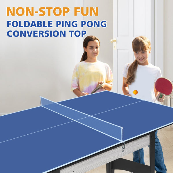 English Elm 6*3ft Foldable Mdf Ping Pong Conversion Top for Indoor Game Room Practice Blue W1408P318967