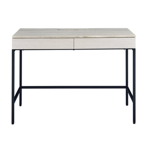 English Elm Natural Rustic Black Writing Desk with 2 Smooth Glide Drawers, 42.5" Wide Workspace for Home Office Productivity B062P184551