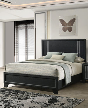 English Elm Contemporary Full Size Panel Bed In Charcoal Finish – Modern Minimalist Bedroom Furniture Design B2741S00247