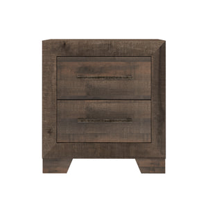 English Elm Wallace & Bay - Plinz Brown 2-Drawer Nightstand with Classic Penny Finish, Engineered Wood, Compact 22x16x24" Design B2709P212351