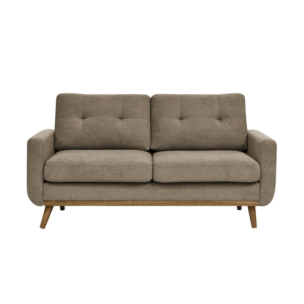 English Elm 67.7" Tufted Button Mid-century Loveseat with Splayed Wood Legs for Living Rooms Camel B355P428579