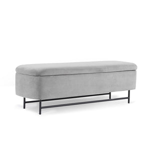 English Elm Bench Stylish Gray Upholstered Storage Bench For Living Room, Bedroom & Entryway - Modern Comfort T3903P372083
