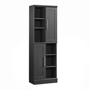 English Elm Storage Cabinet with Adjustable Shelves and Levelers for Compact Bathrooms, Kitchens, Laundry Rooms Black Brown B356P354462