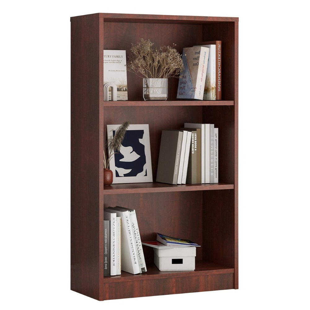 English Elm Bookcase Freestanding Wood 3 Shelf Adjustable Open Storage Unit for Home Office T3623P435550