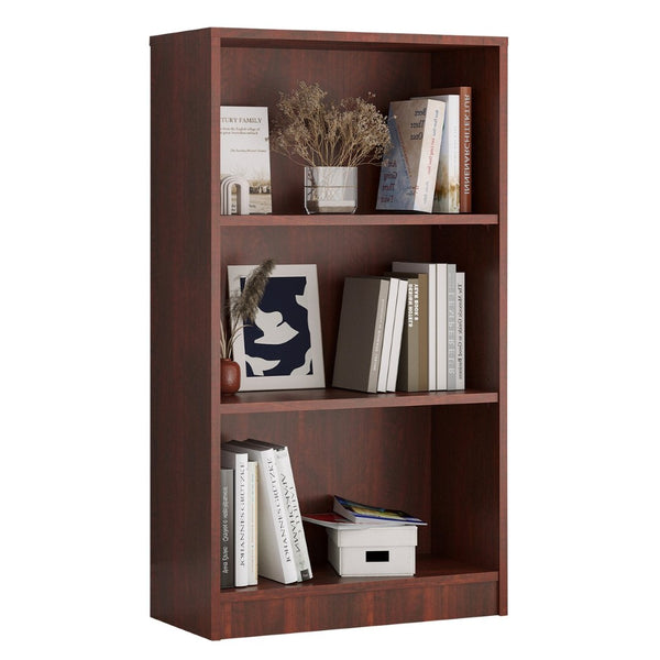 English Elm Bookcase Freestanding Wood 3 Shelf Adjustable Open Storage Unit for Home Office T3623P435550