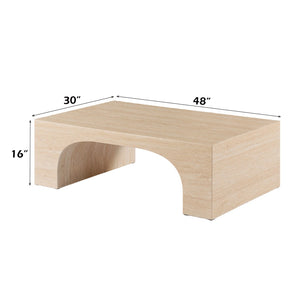English Elm Inca Genuine Travertine Stone Top Coffee Table Low Modern Living Room Accent B2726P435914